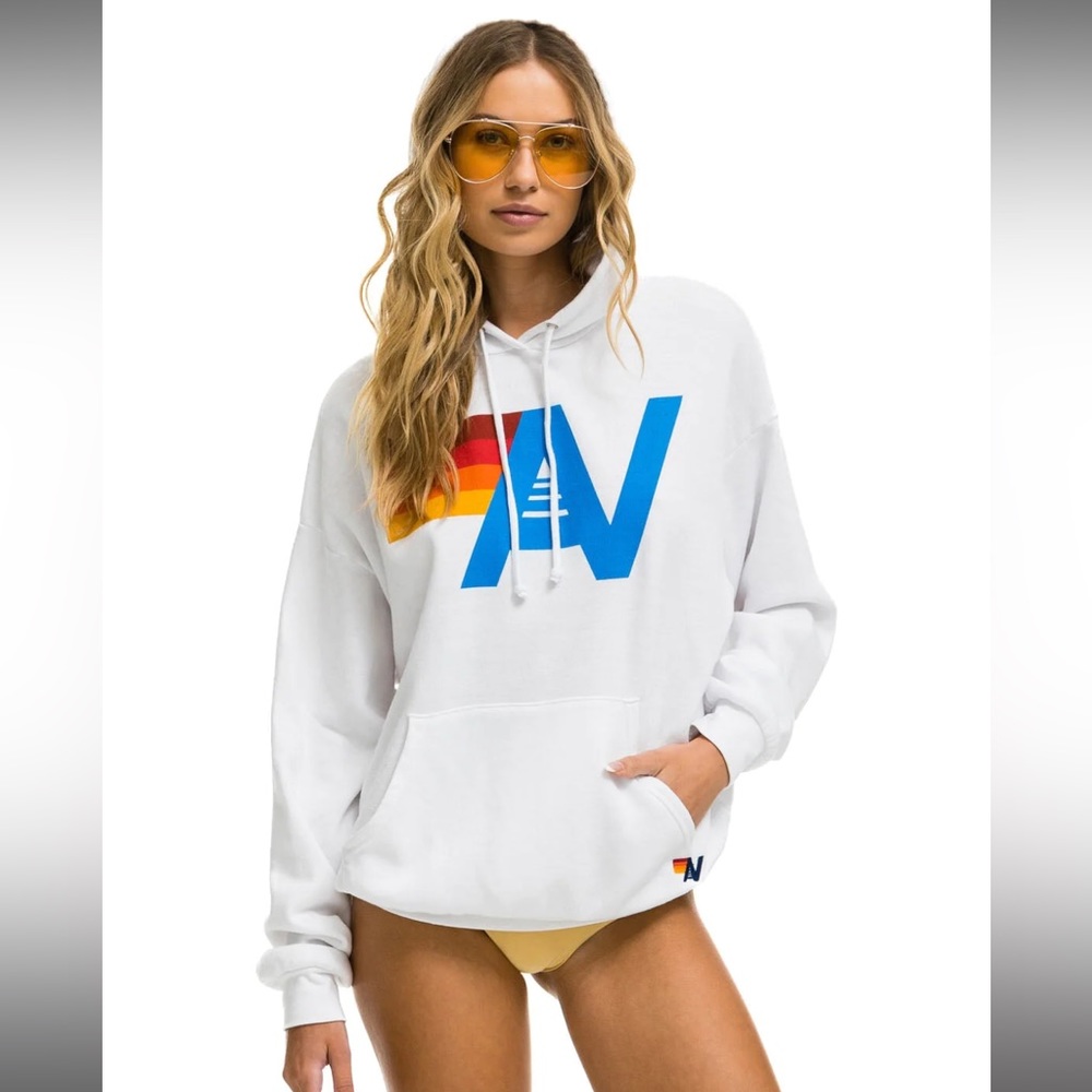 Aviator Nation Logo Relaxed Hoodie XS Extra-Small